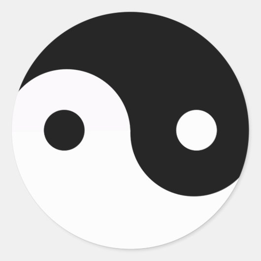 Yin en Yang Ronde Sticker (Voorkant)