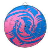 Yin en Yang roze en blauwe draak Dartbord (Voorkant)