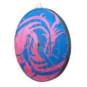 Yin en Yang roze en blauwe draak Dartbord (Voorkant Rechts)