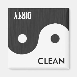 Yin en Yang Schoon/Vuile Dish Wisher Magnet