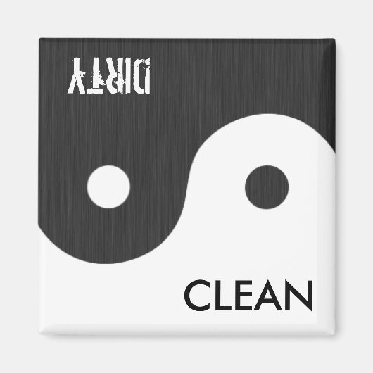 Yin en Yang Schoon/Vuile Dish Wisher Magnet (Voorkant)