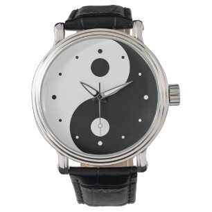 Yin en Yang Sjabloon Horloge
