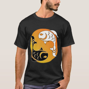 Yin en Yang stamstijl vis, geel T-shirt