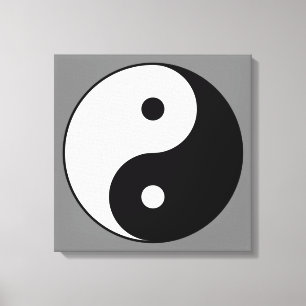 Yin en Yang Symbol (Chinese Taoïstische Taijitu) Canvas Afdruk