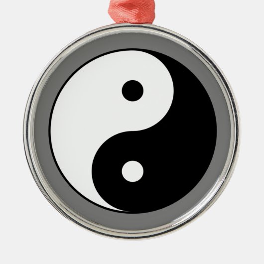 Yin en Yang Symbol (Chinese Taoïstische Taijitu) Metalen Ornament (Voorkant)