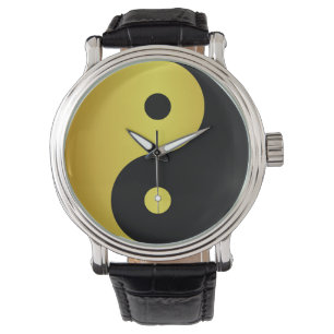 Yin- en Yang-symbool Goudaziatische filosofische Horloge