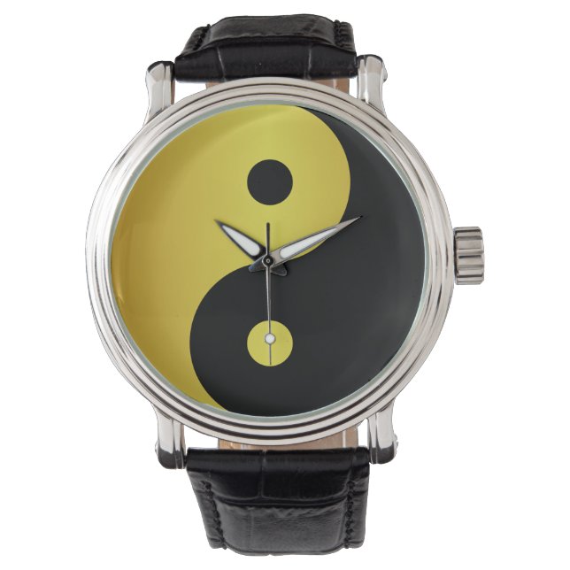 Yin- en Yang-symbool | Goudaziatische filosofische Horloge (Voorkant)