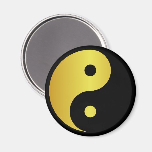 Yin- en Yang-symbool | Goudaziatische filosofische Magneet (Voorkant / Achterkant)