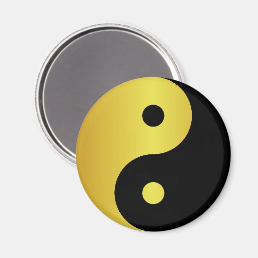 Yin- en Yang-symbool | Goudaziatische filosofische Magneet (Voorkant / Achterkant)