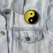 Yin- en Yang-symbool | Goudaziatische filosofische Ronde Button 5,7 Cm (In situ)