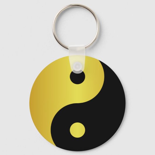Yin- en Yang-symbool | Goudaziatische filosofische Sleutelhanger (Voorkant)