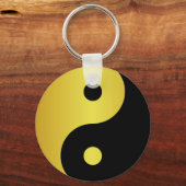 Yin- en Yang-symbool | Goudaziatische filosofische Sleutelhanger (Voorkant)
