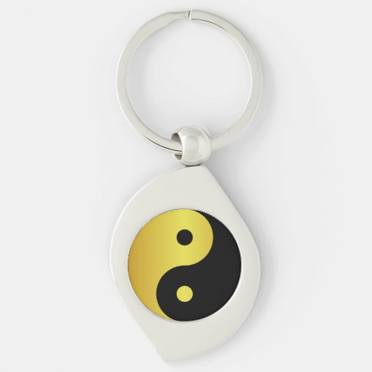 Yin- en Yang-symbool | Goudaziatische filosofische Sleutelhanger (Voorkant)