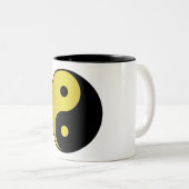 Yin- en Yang-symbool | Goudaziatische filosofische Tweekleurige Koffiemok (Voorkant rechts)