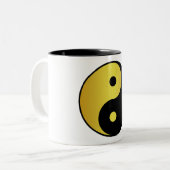 Yin- en Yang-symbool | Goudaziatische filosofische Tweekleurige Koffiemok (Voorkant links)