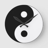 Yin- en Yang-symbool Ronde Klok (Voorkant)