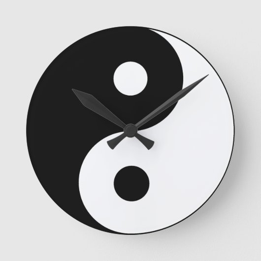 Yin- en Yang-symbool Ronde Klok (Voorkant)