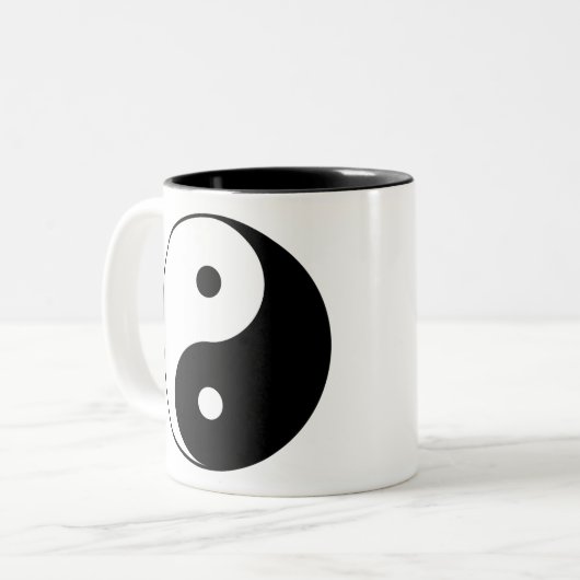 YIN EN YANG-symbool Tweekleurige Koffiemok (Voorkant links)