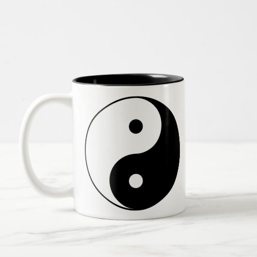 YIN EN YANG-symbool Tweekleurige Koffiemok (Links)