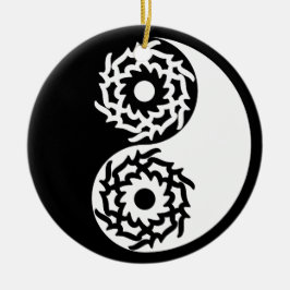 Yin en Yang teken in zwart en wit Keramisch Ornament