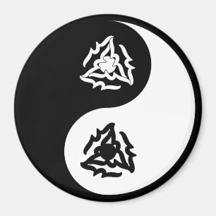 Yin en yang-teken in zwart en wit magneet