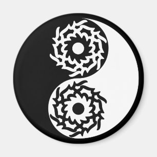 Yin en yang-teken in zwart en wit magneet