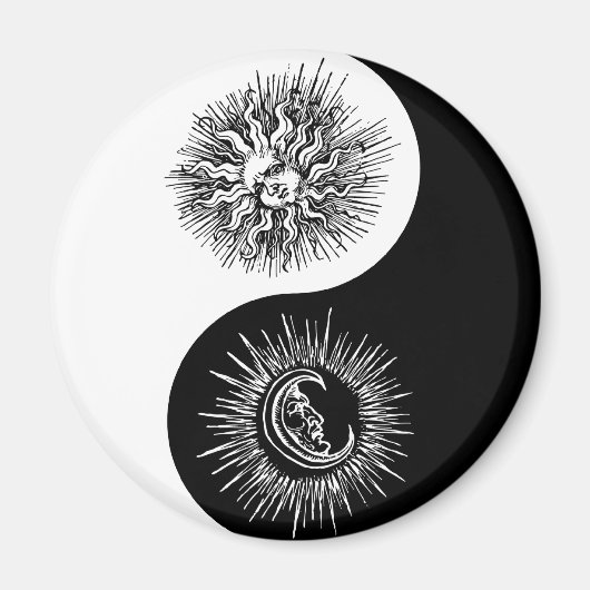 Yin en yang teken - Zon vs Maan Magneet (Voorkant)