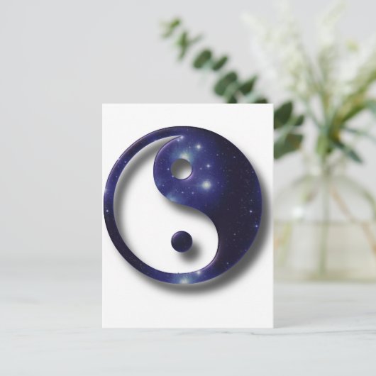 Yin en Yang Universe Symbol Briefkaart (Staand voorkant)