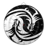 Yin en Yang witte en zwarte draak Dartbord (Voorkant)