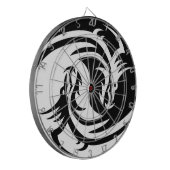 Yin en Yang witte en zwarte draak Dartbord (Voorkant Links)