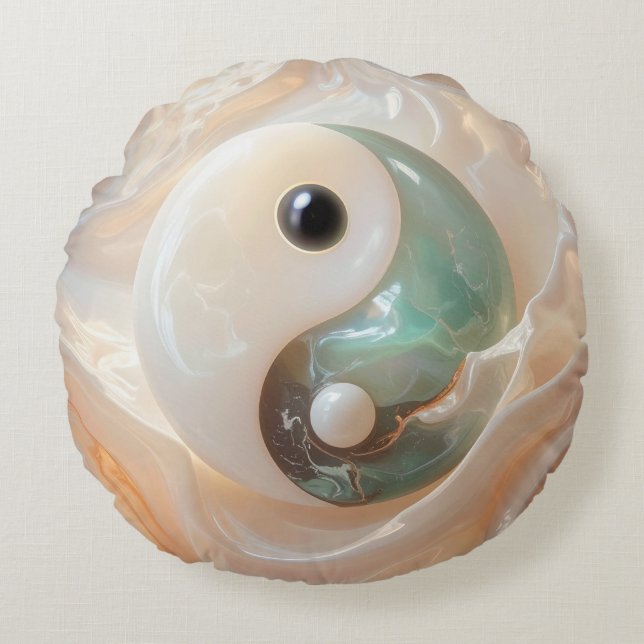 YIN EN YANG - Yijing Rond Kussen (Voorkant)