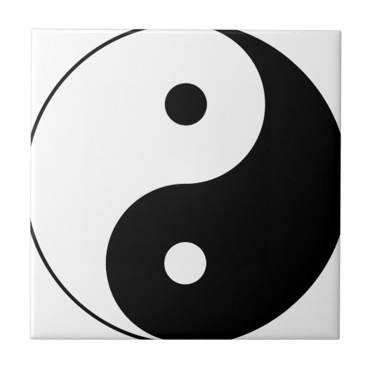 Yin en yang (yin-yang, yin yang, 陰 陽). tegeltje (Voorkant)