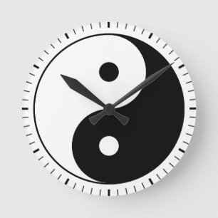 Yin en yang (yin-yang, yin yang) - Taoistisch symb Ronde Klok