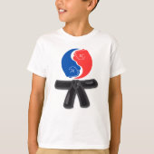 Yin en yang zwarte riem wushu t-shirt (Voorkant)