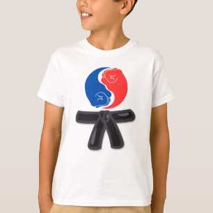 Yin en yang zwarte riem wushu t-shirt