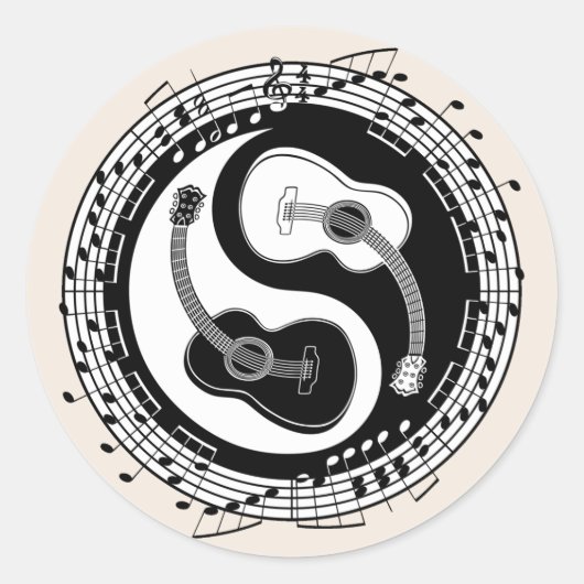 Yin Guit Notation Ronde Sticker (Voorkant)