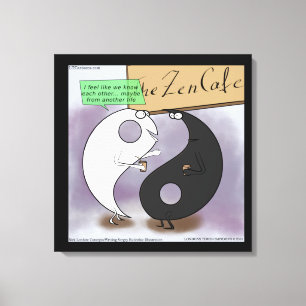 Yin Meets Yang Funny Canvas Print