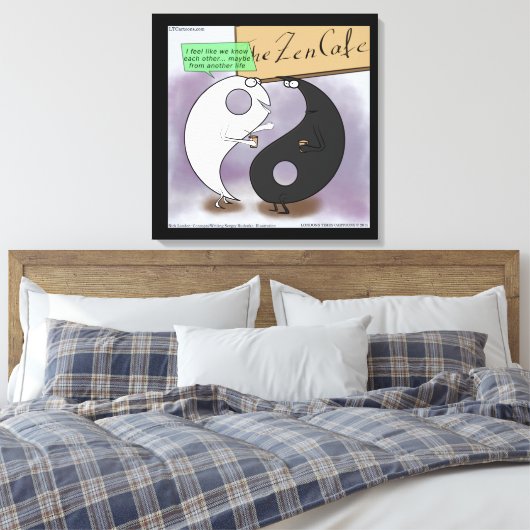Yin Meets Yang Funny Canvas Print (Insitu (Slaapkamer))