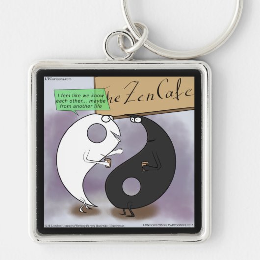 Yin Meets Yang Zen Funny Sleutelhanger (Voorkant)