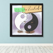 Yin ontmoet Yang Grappige Canvasprint Canvas Afdruk (Insitu (Houten vloer))