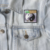 Yin Ontmoet Yang Zen Grappig Vierkante Button 5,1 Cm (In situ)