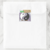 Yin Ontmoet Yang Zen Grappig Vierkante Sticker (Tas)