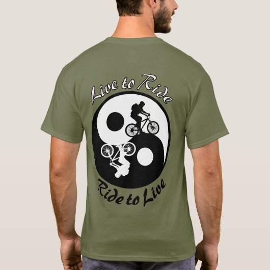 Yin Yan Live to Ride Mountain Bike Tshirt (Achterkant)