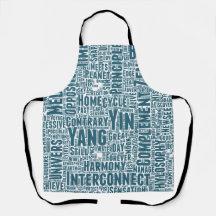 Yin Yan Nuage Mots Tekst Patroon Interconnectie