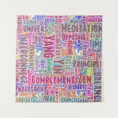 Yin Yan Nuage Mots Tekst Patroon Interconnectie Wandkleed (Voorkant (horizontaal))