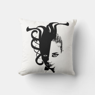 Yin Yan Ying Yang Womans Face Original Art Kussen