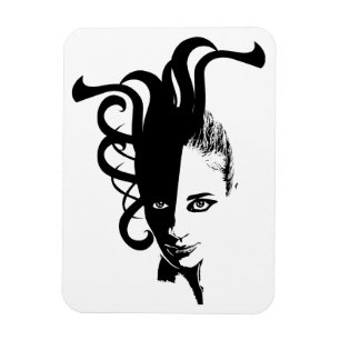 Yin Yan Ying Yang Womans Face Original Art Magneet