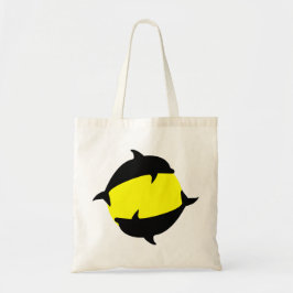 yin yand schattige dolfijnen op zon tote bag