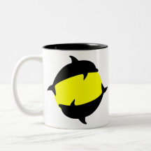 yin yand schattige dolfijnen op zon