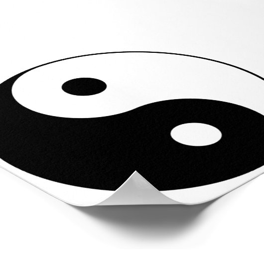Yin_Yang2 Zwart-wit Poster (Hoek)